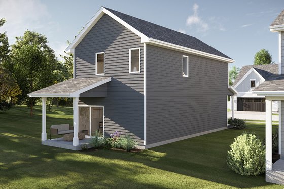 Exterior - Rear Elevation for Traditional House Plan #455-671 - 3 bed, 2.5 bath