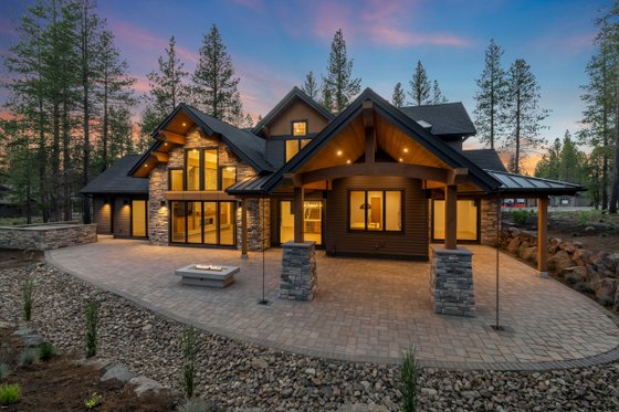 Exterior - Rear Elevation 1 for Craftsman House Plan #892-46 - 5 bed, 5.5 bath