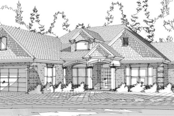 Exterior - Front Elevation for Traditional House Plan #63-299 - 4 bed, 2 bath