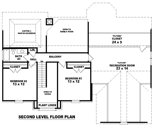 Floor Plan - Upper Floor for European House Plan #81-850 - 3 bed, 2.5 bath