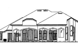 Exterior - Rear Elevation for European House Plan #417-431 - 4 bed, 6 bath