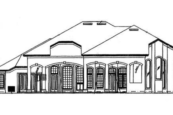 Exterior - Rear Elevation for European House Plan #417-431 - 4 bed, 6 bath