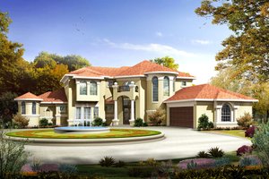 Mediterranean Exterior - Front Elevation Plan #80-127