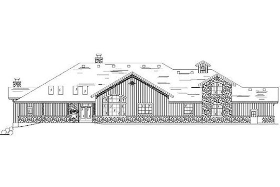 Exterior - Rear Elevation for Bungalow House Plan #5-414 - 5 bed, 5.5 bath