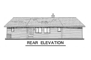 Exterior - Rear Elevation for Traditional House Plan #18-1050 - 1 bed, 1 bath
