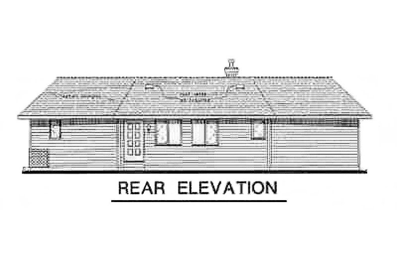 Architectural House Design - Exterior - Rear Elevation for Traditional House Plan #18-1050 - 1 bed, 1 bath
