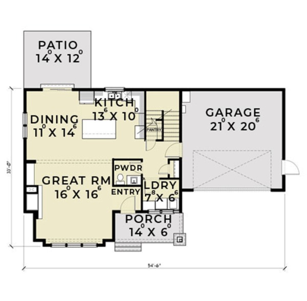 House Plan Design - Farmhouse Floor Plan - Main Floor Plan #1070-1
