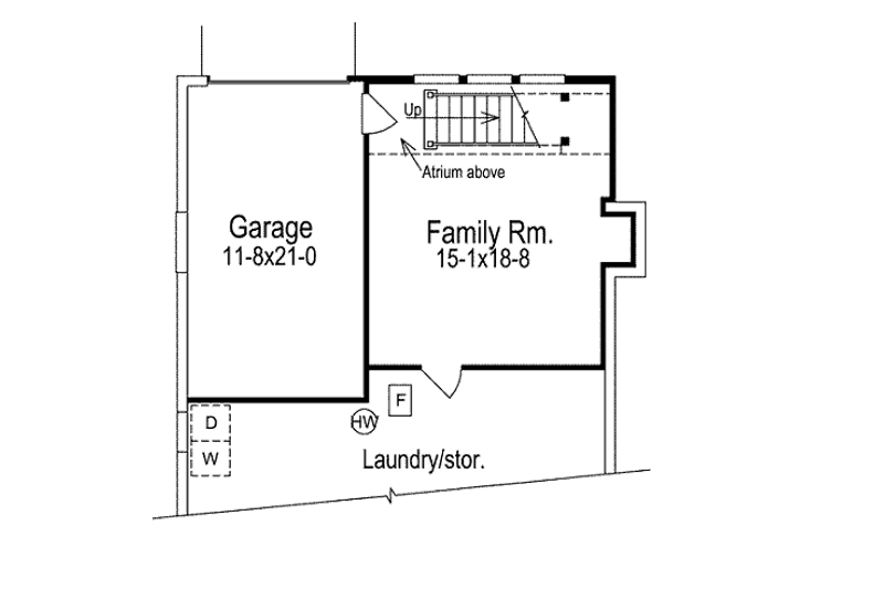 Home Plan - Floor Plan - Lower Floor for Cottage House Plan #57-310 - 2 bed, 1 bath