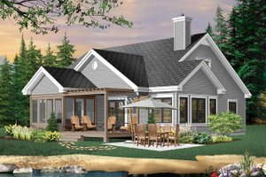 Exterior - Rear Elevation 1 for Traditional House Plan #23-716 - 3 bed, 2.5 bath