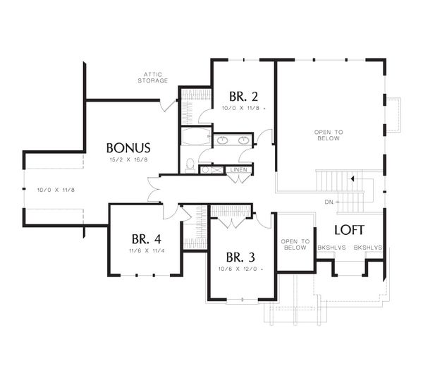 Home Plan - Craftsman Floor Plan - Upper Floor Plan #48-632