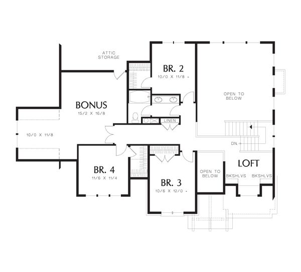 Dream House Plan - Craftsman Floor Plan - Upper Floor Plan #48-632