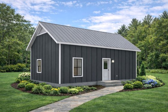 Exterior - Rear Elevation for Cottage House Plan #44-307 - 2 bed, 1 bath