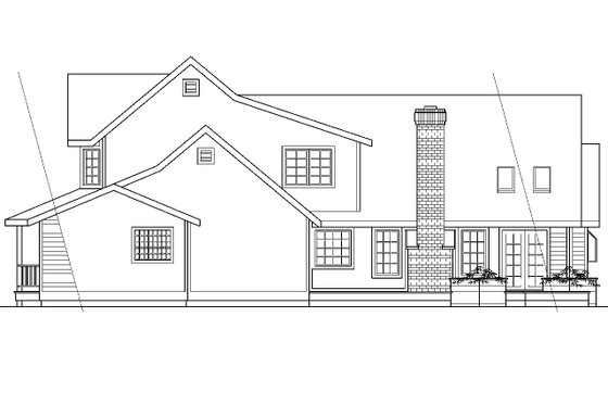 Exterior - Rear Elevation for Country House Plan #124-173 - 3 bed, 2.5 bath