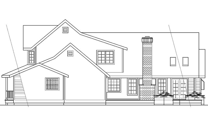 Architectural House Design - Exterior - Rear Elevation for Country House Plan #124-173 - 3 bed, 2.5 bath