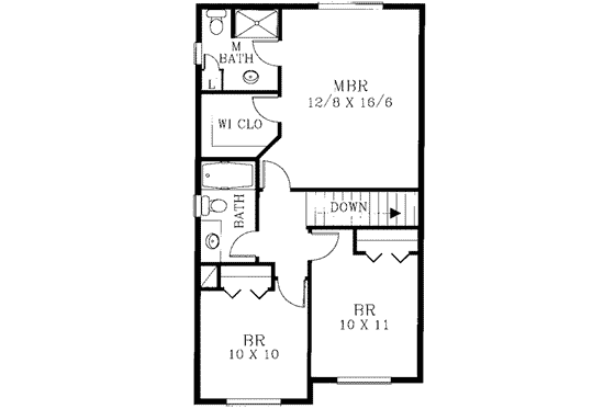 Floor Plan - Upper Floor for Traditional House Plan #53-382 - 3 bed, 3 bath