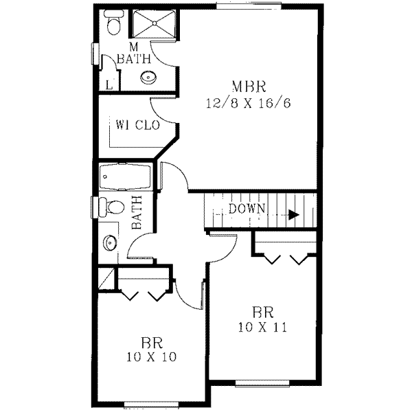 Traditional Floor Plan - Upper Floor Plan #53-382