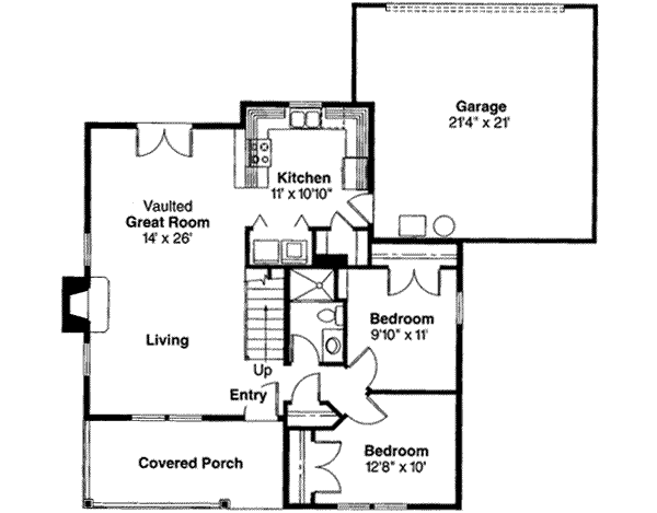 Farmhouse Floor Plan - Main Floor Plan #124-308