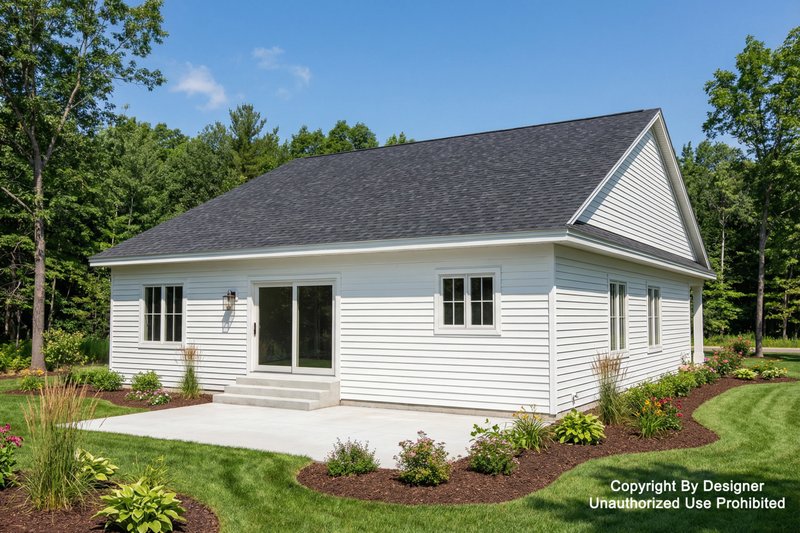 Dream House Plan - Exterior - Rear Elevation for Farmhouse House Plan #51-1529 - 3 bed, 2 bath