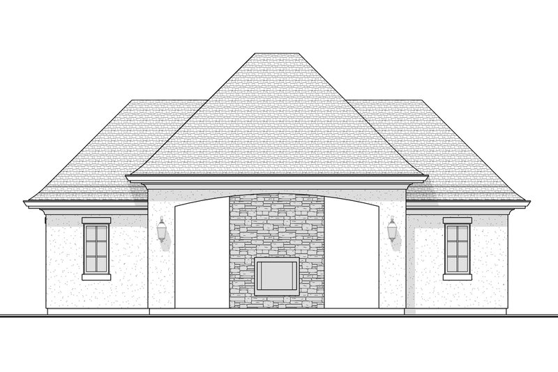 House Blueprint - Exterior - Front Elevation 5 for European House Plan #1114-104, 0.5 bath
