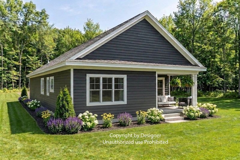 House Blueprint - Exterior - Rear Elevation for Farmhouse House Plan #51-1546 - 2 bed, 2 bath