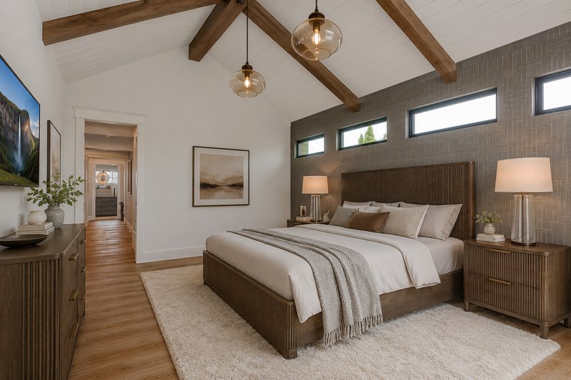 Architectural House Design - Interior - Master Bedroom for Farmhouse House Plan #928-457 - 4 bed, 6.5 bath