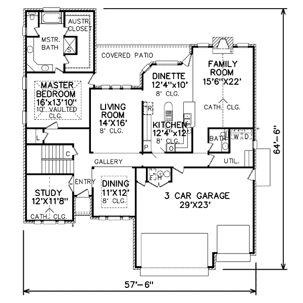 Traditional Floor Plan - Main Floor Plan #65-196