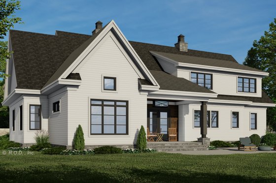 Exterior - Rear Elevation 1 for Farmhouse House Plan #51-1220 - 5 bed, 4.5 bath