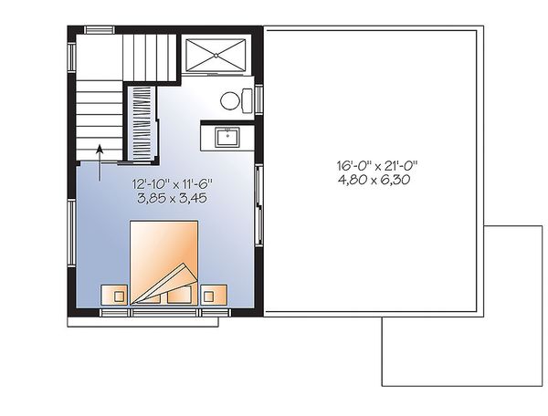 Contemporary Floor Plan - Upper Floor Plan #23-2297