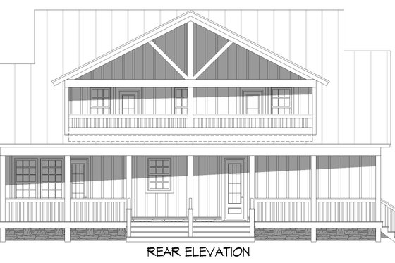 Exterior - Rear Elevation for Country House Plan #932-359 - 3 bed, 2.5 bath