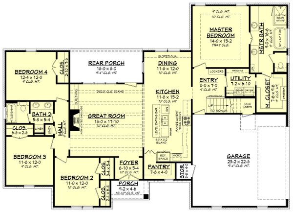 Dream House Plan - Traditional Floor Plan - Main Floor Plan #430-228