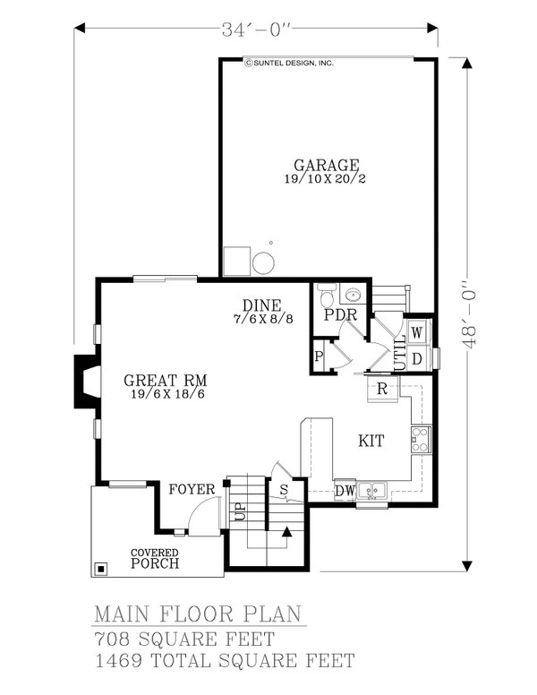 Craftsman Floor Plan - Main Floor Plan #53-731