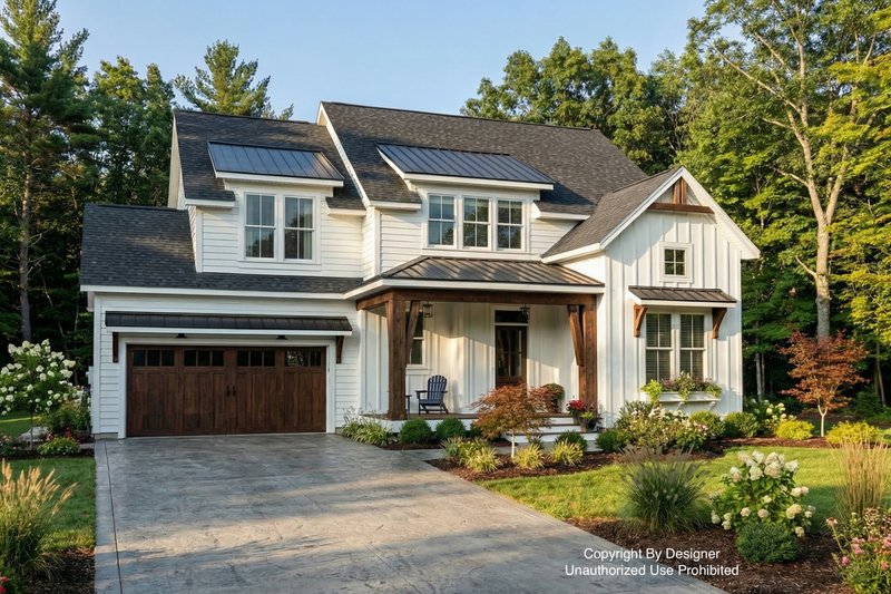 House Blueprint - Farmhouse Exterior - Front Elevation Plan #51-1200