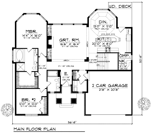 House Plan Design - European Floor Plan - Main Floor Plan #70-660