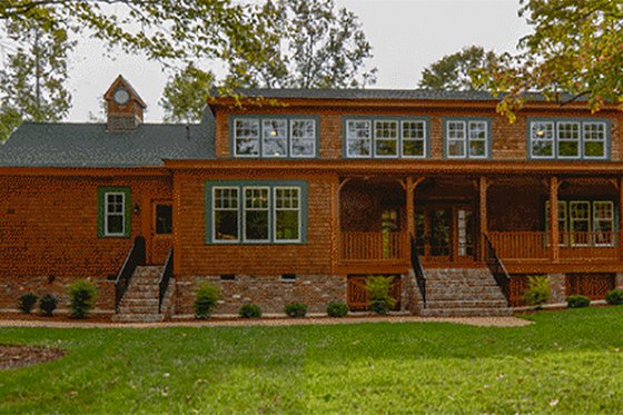 Exterior - Rear Elevation 1 for Country House Plan #137-280 - 4 bed, 4.5 bath