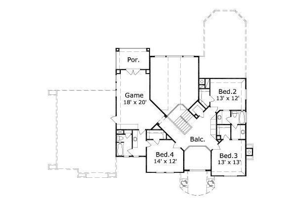 Mediterranean Floor Plan - Upper Floor Plan #411-237