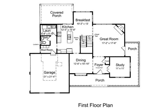 Floor Plan - Main Floor for Country House Plan #46-506 - 4 bed, 2.5 bath