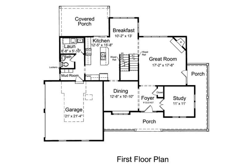 Country Style House Plan - 4 Beds 2.5 Baths 2478 Sq/Ft Plan #46-506 ...