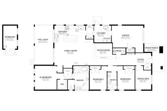 Floor Plan - Main Floor for Contemporary House Plan #1058-216 - 3 bed, 2.5 bath