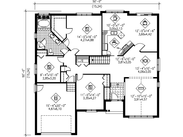 Traditional Floor Plan - Main Floor Plan #25-4124