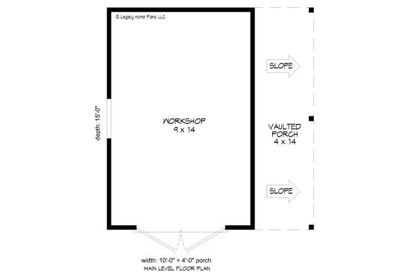 Architectural House Design - Floor Plan - Main Floor for Farmhouse House Plan #932-668, 0 bath