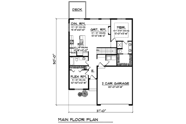 Dream House Plan - Ranch Floor Plan - Main Floor Plan #70-1560