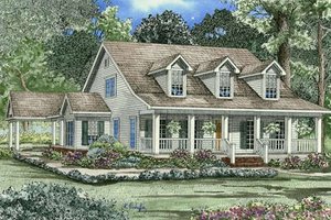 Southern Exterior - Front Elevation Plan #17-1026