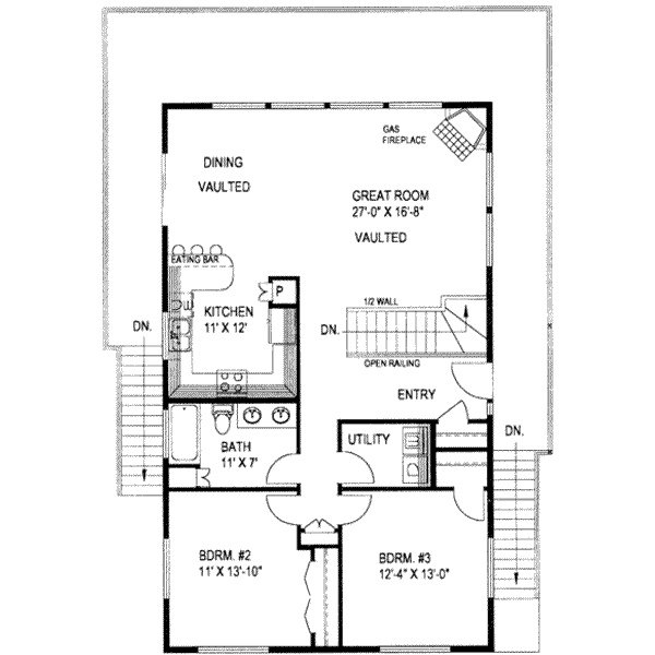 House Design - Modern Floor Plan - Main Floor Plan #117-209
