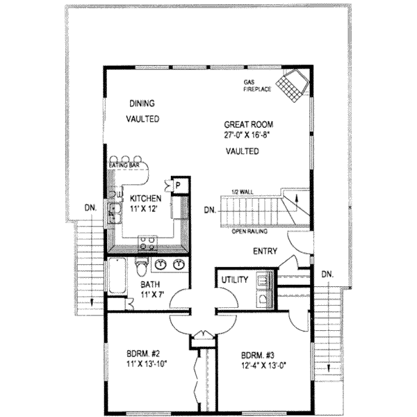 Architectural House Design - Modern Floor Plan - Main Floor Plan #117-209