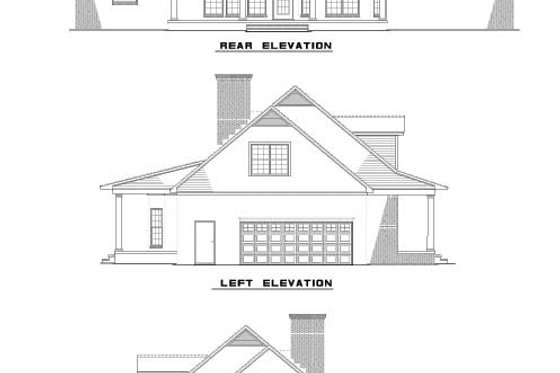 Exterior - Rear Elevation for Colonial House Plan #17-2895 - 4 bed, 2.5 bath