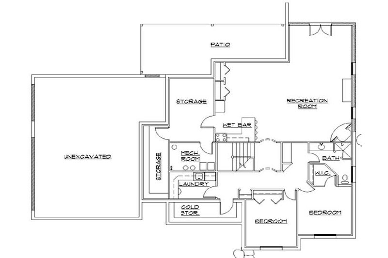 Dream House Plan - Floor Plan - Lower Floor for Traditional House Plan #5-261 - 5 bed, 4 bath