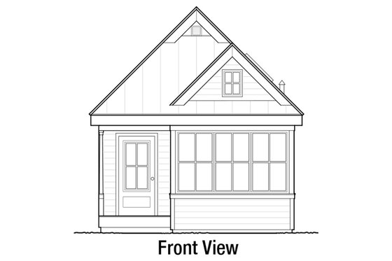 Exterior - Front Elevation 3 for Cottage House Plan #915-16 - 2 bed, 1 bath
