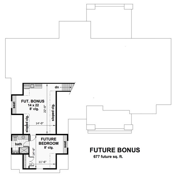 Cottage Floor Plan - Upper Floor Plan #51-568