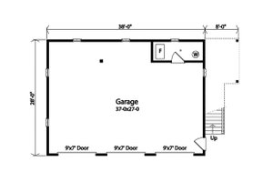 Floor Plan - Main Floor for Country House Plan #22-612 - 2 bed, 2 bath