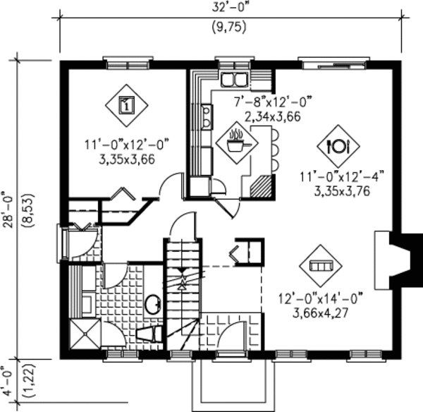 Cottage Floor Plan - Main Floor Plan #25-4249
